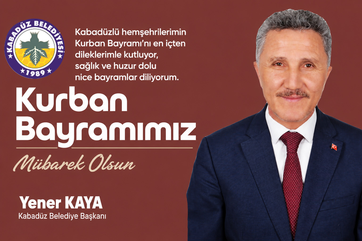 Belediye Başkanı Yener Kaya, Kurban Bayramı Mesajı